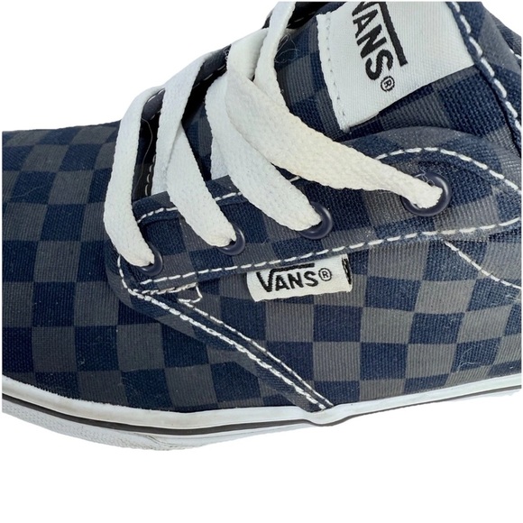 Vans Blue Gray Check Canvas Low Top Lace Up Youth Size 4 - Picture 10 of 11